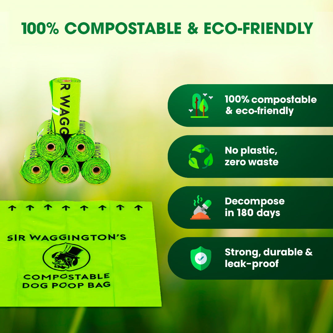 Sir Waggington's Non-Plastic Dog Poop Bags